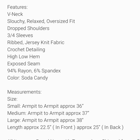 POL “ Plymouth “ POL Relaxed Fit V-Neck Top with Crochet Detail BR28 - Picture 8 of 8